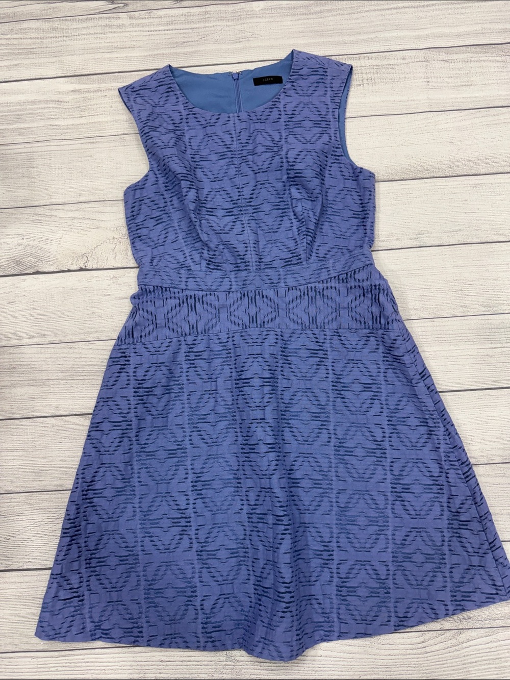 J.Crew Blue Textured Fit & Flare Dress Approx Size 8 – See Measurements